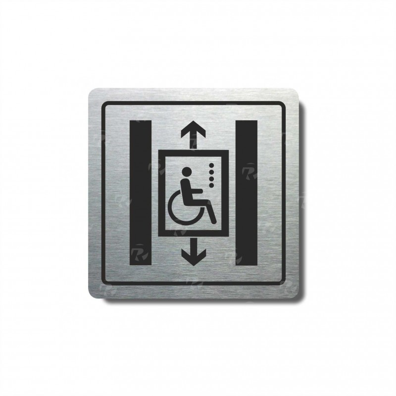 Piktogram stříbrný Výtah invalidé