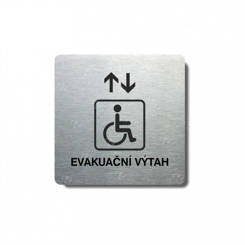 Piktogram stříbrný Evakuační výtah invalidé