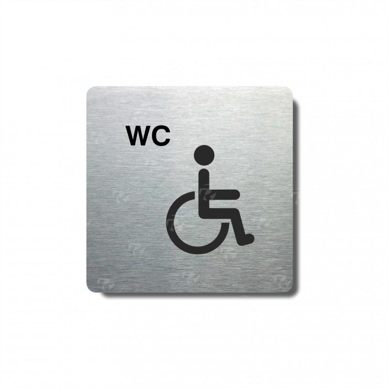 Piktogram stříbrný WC invalidé