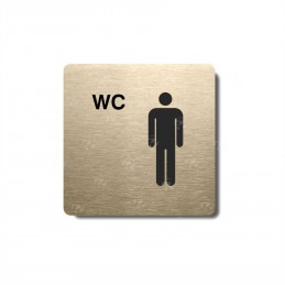 Piktogram zlatý WC muži