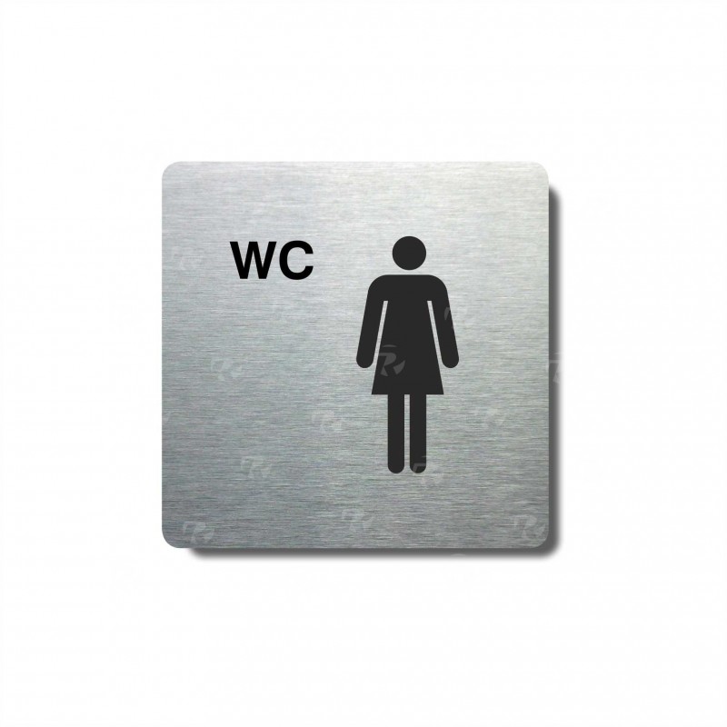 Piktogram stříbrný WC ženy