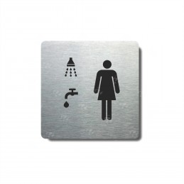 Piktogram stříbrný Ženy - sprcha, umývárna