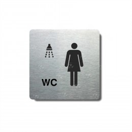 Piktogram stříbrný Ženy - sprcha, WC