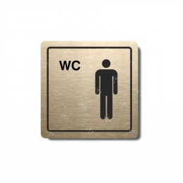 Piktogram zlatý WC muži