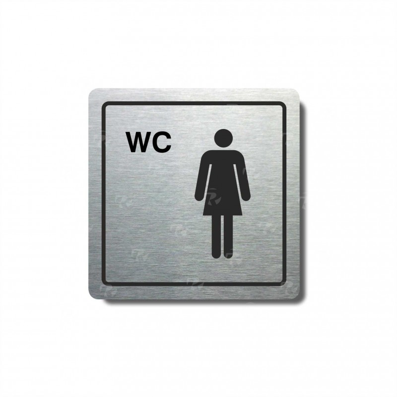 Piktogram stříbrný WC ženy
