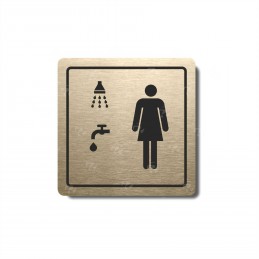 Piktogram zlatý Ženy - sprcha, umývárna