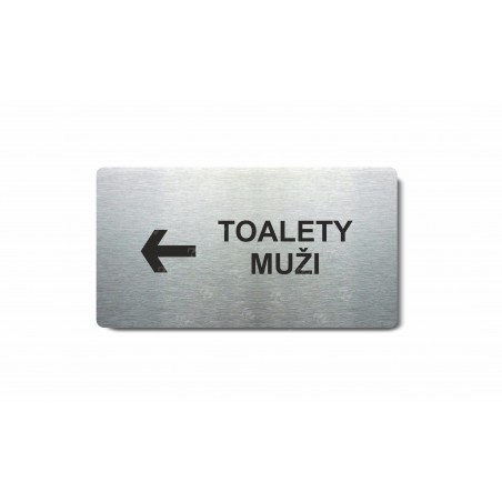 Piktogram (80x150mm) "Toalety muži šipka vlevo"