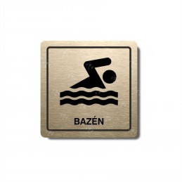 Piktogram zlatý Bazén