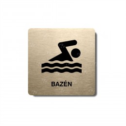 Piktogram zlatý Bazén