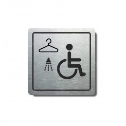 Piktogram stříbrný Invalidé šatna+sprcha