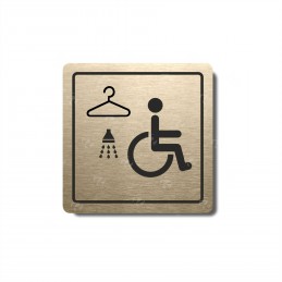 Piktogram zlatý Invalidé šatna+sprcha