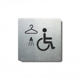 Piktogram stříbrný Invalidé šatna+sprcha
